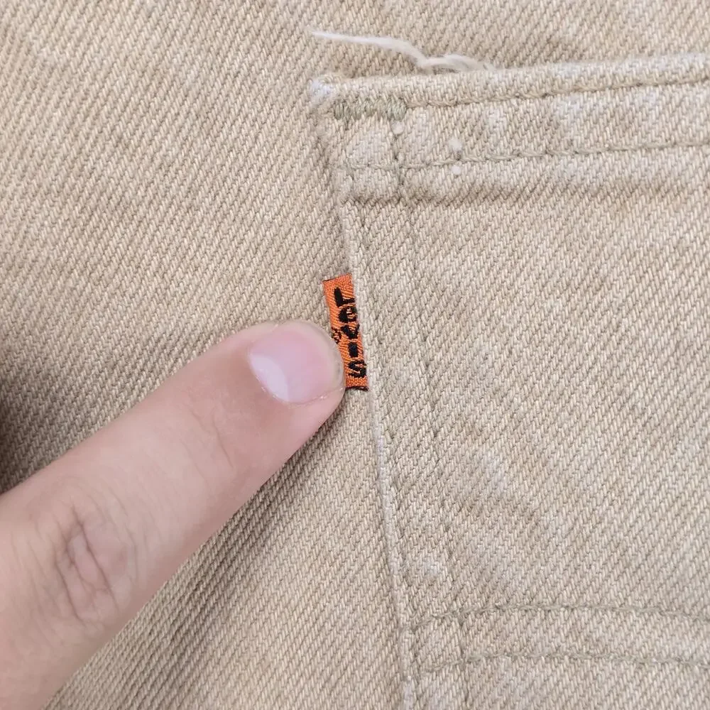 Vintage Orange Tab Levis 517 Jeans Mens 36x30 Bootcut Beige USA Cowboy 80s 1982